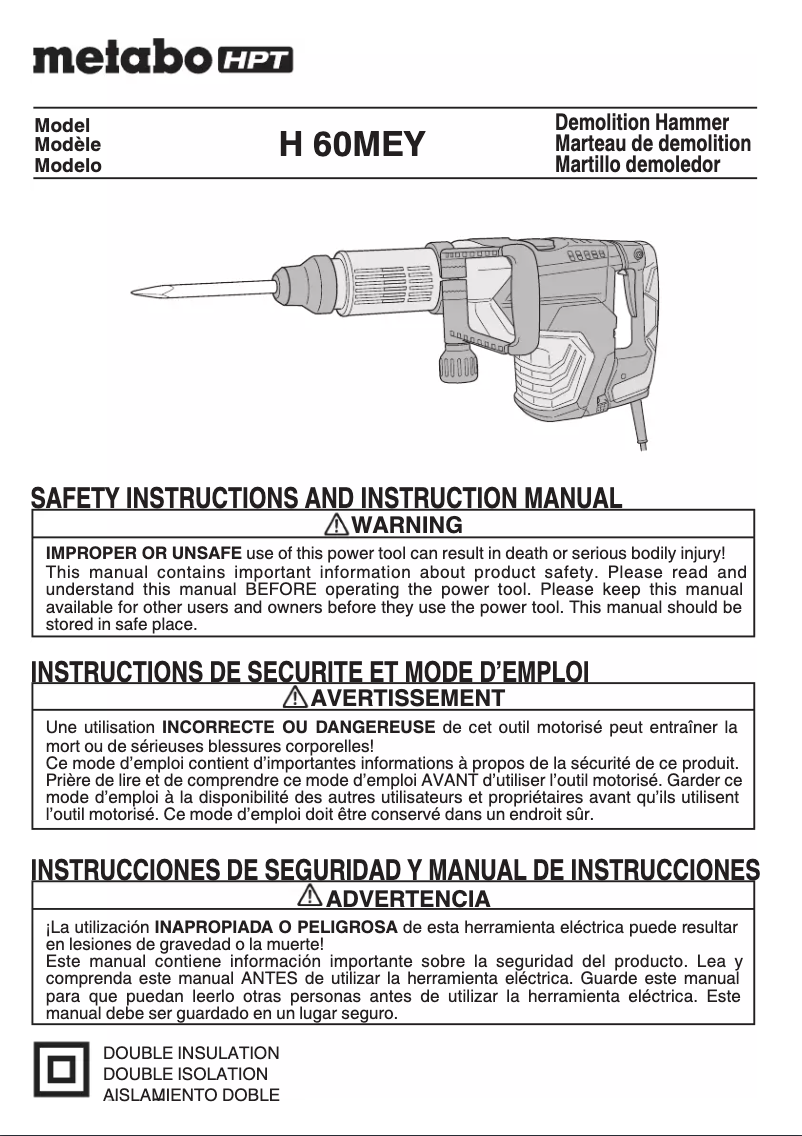 Imagen de la primera página del manual del dispositivo H 60MEY