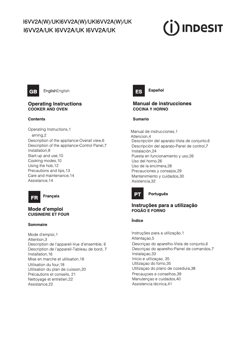 Imagen de la primera página del manual del dispositivo I6VV2A(W)/UK