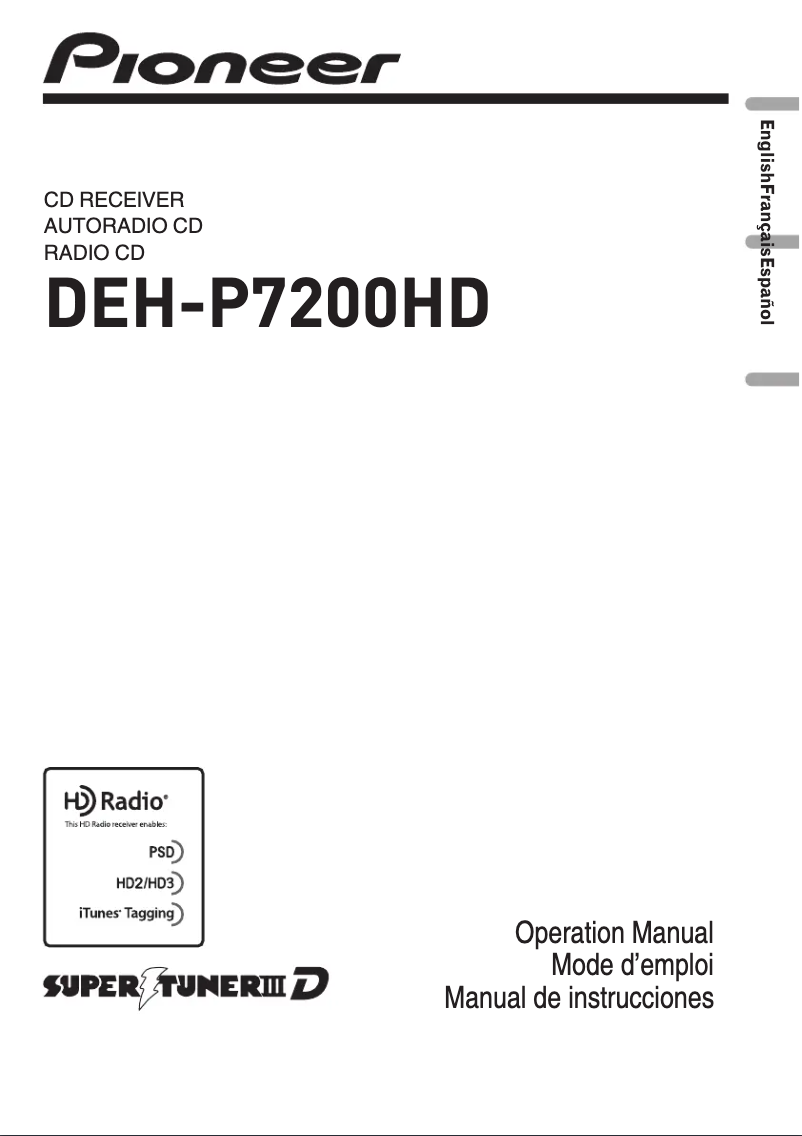 Imagen de la primera página del manual del dispositivo DEH-P7200HD