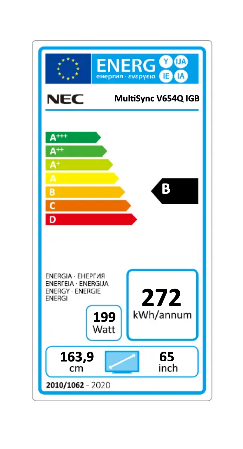 Imagen de la primera página del manual del dispositivo MultiSync V654Q
