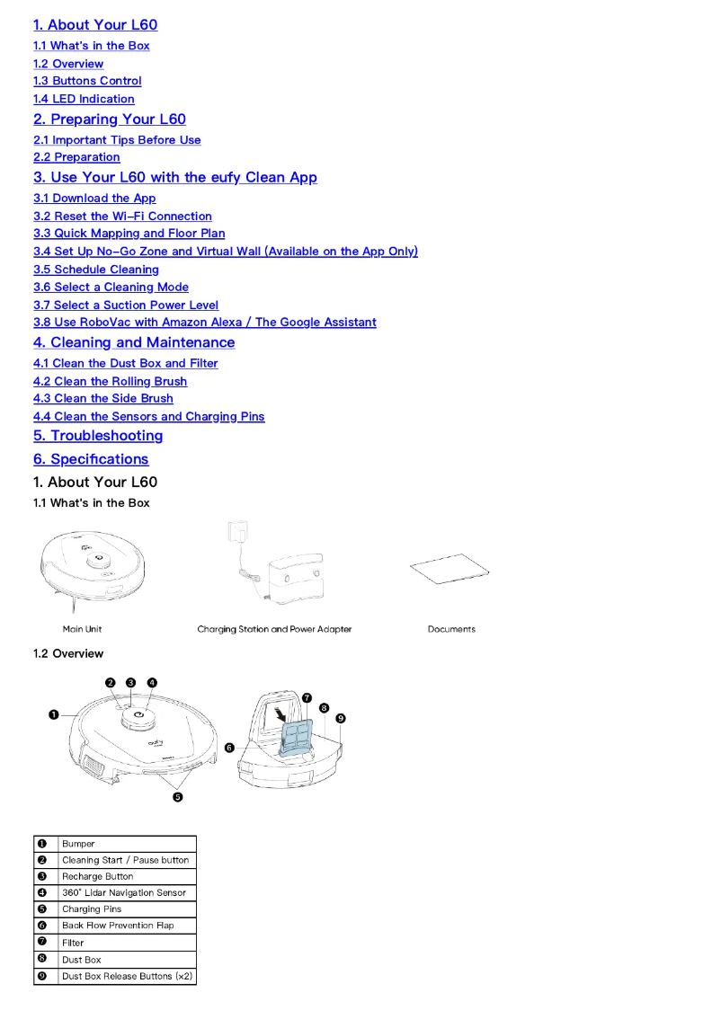 Imagen de la primera página del manual del dispositivo L60