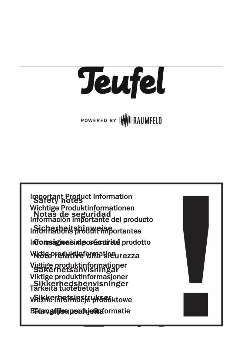Página 1 del manual Instrucciones de seguridad Teufel Stereo L