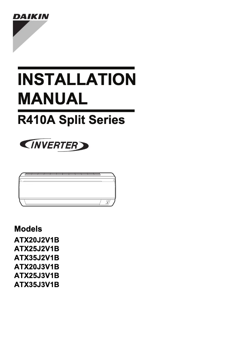 Imagen de la primera página del manual del dispositivo Inverter ATX35J3V1B