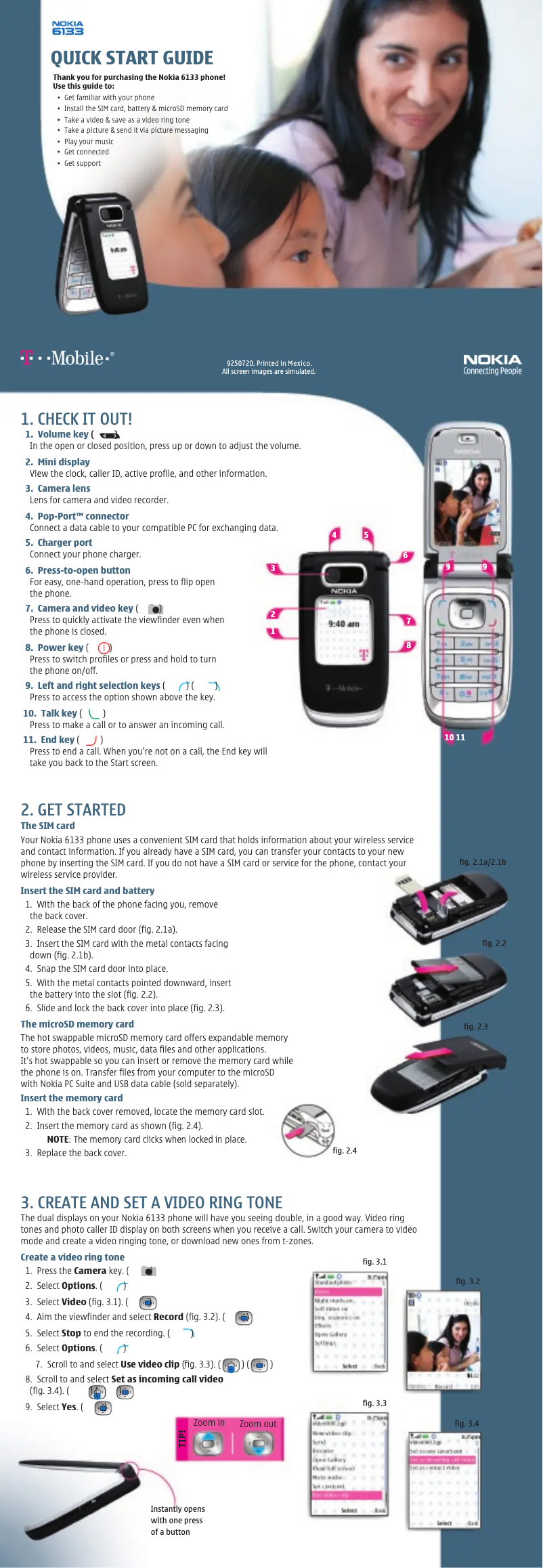 Página nº 1 - Guía de inicio rápido Nokia 6133
