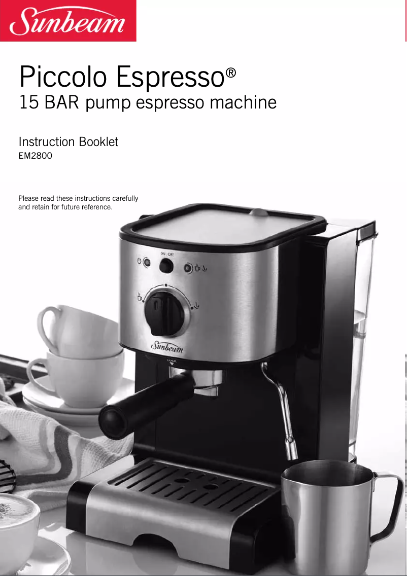 Página nº 1 - Manual de usuario Sunbeam Piccolo Espresso EM2800