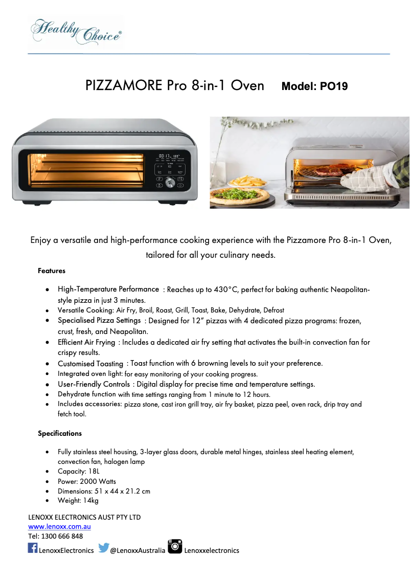 Imagen de la primera página del manual del dispositivo PO19