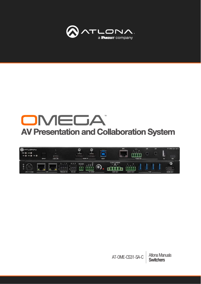 Imagen de la primera página del manual del dispositivo AT-OME-CS31-SA-C