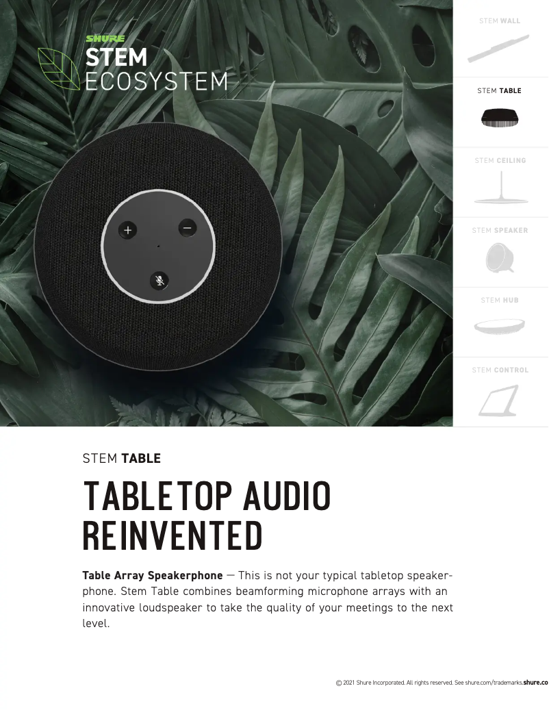 Imagen de la primera página del manual del dispositivo Stem Table