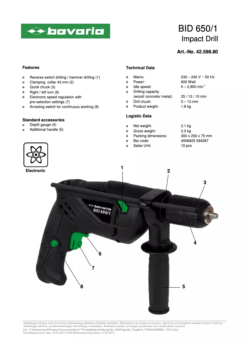 Imagen de la primera página del manual del dispositivo BID 650/1