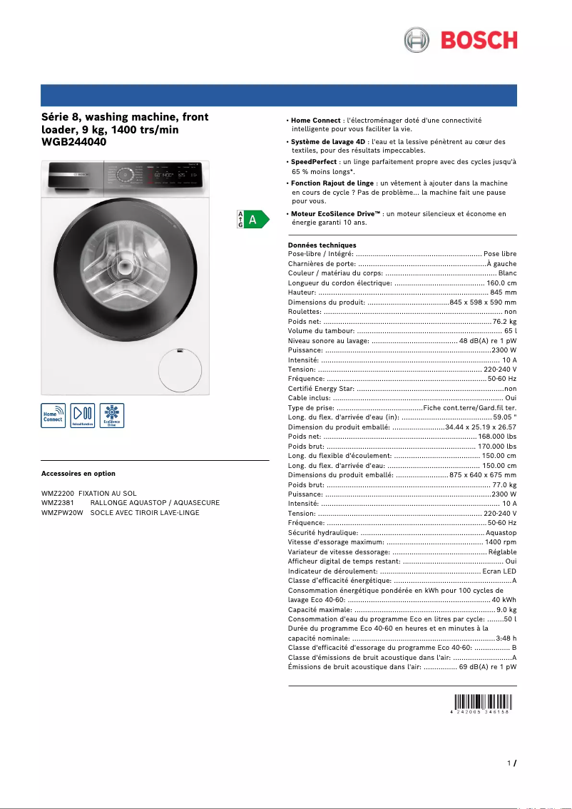 Imagen de la primera página del manual del dispositivo WGB244040