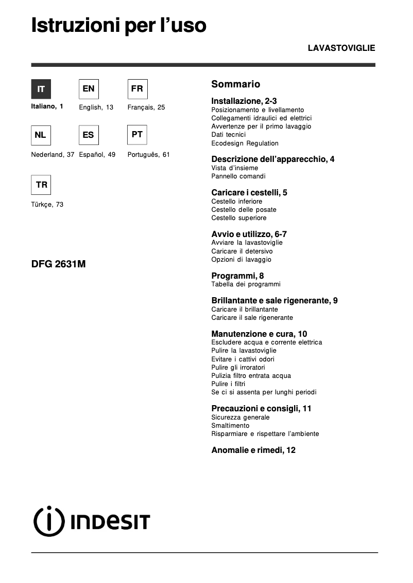 Imagen de la primera página del manual del dispositivo DFG 2631M NX EU
