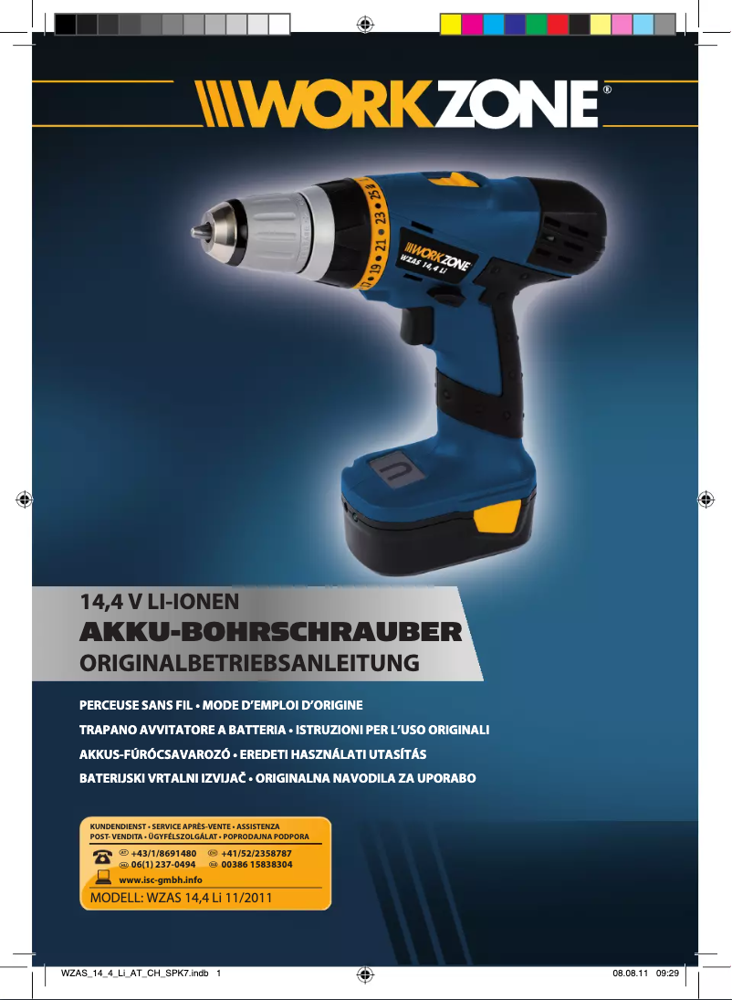 Imagen de la primera página del manual del dispositivo WZAS 14,4 Li