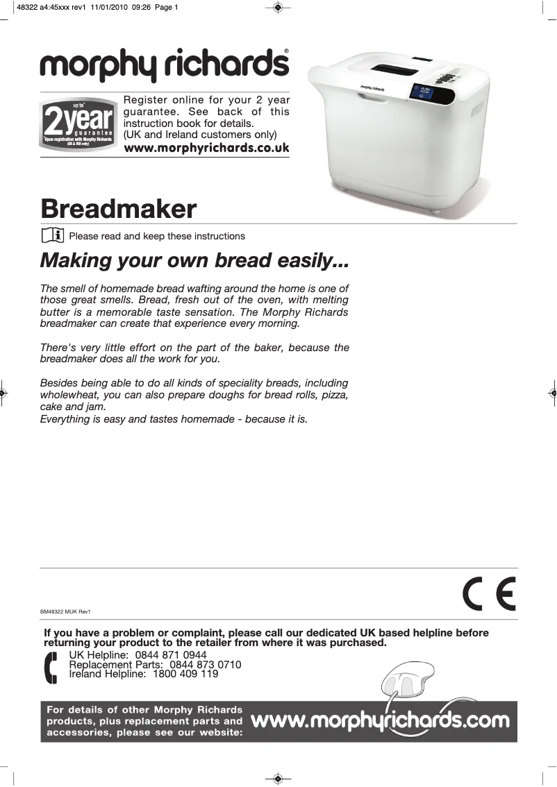 Página 1 del manual Manual de usuario Morphy Richards 48322