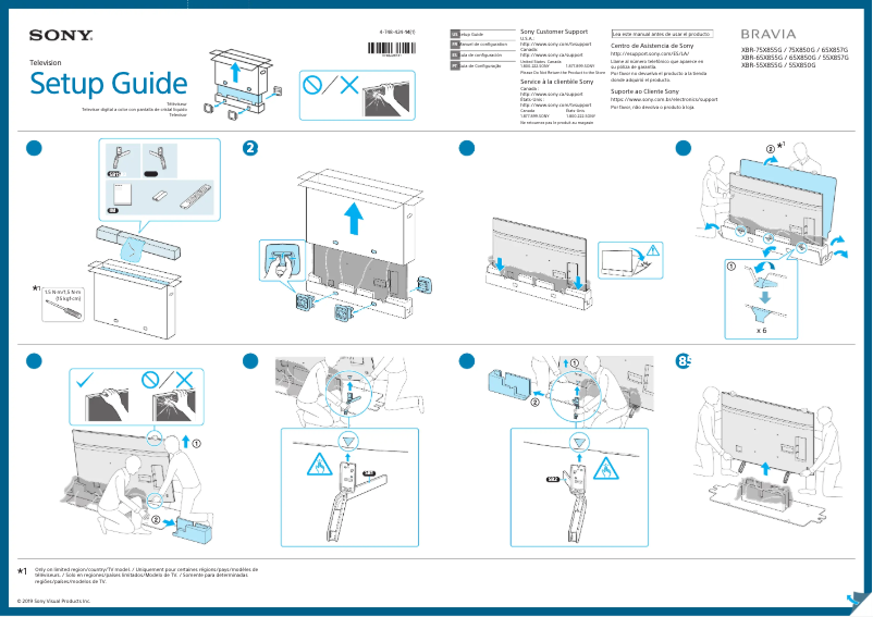 Página nº 1 - Guía de instalación Sony Bravia XBR-65X850G