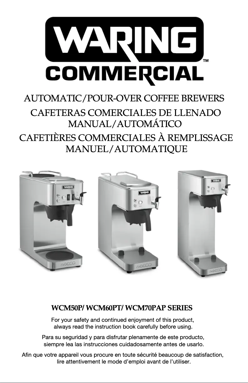 Página 1 del manual Manual de usuario Waring Commercial Café Deco WCM60PT