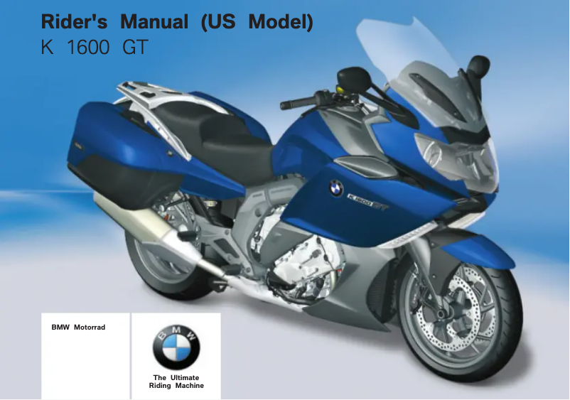 Imagen de la primera página del manual del dispositivo K 1600 GT (2012)