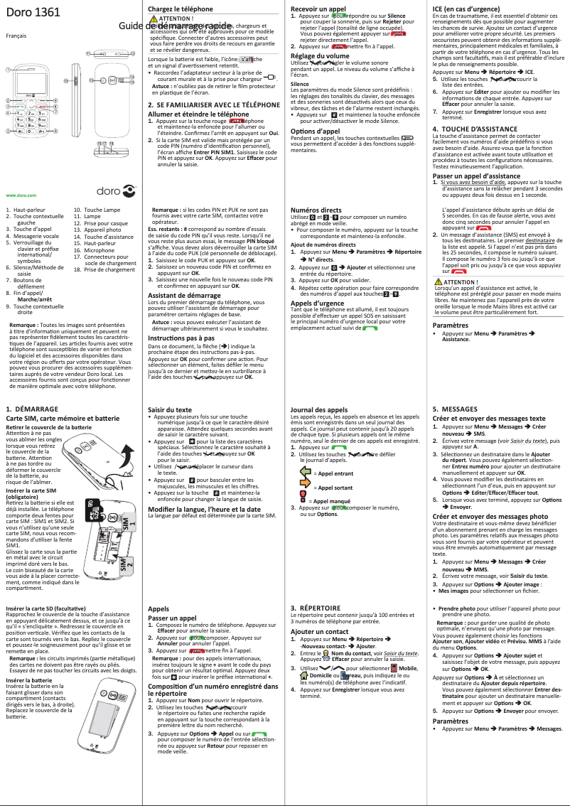 Imagen de la primera página del manual del dispositivo 1361