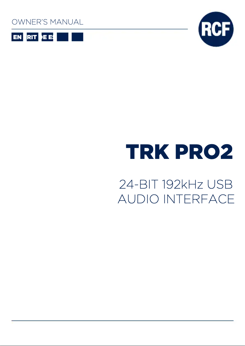 Página 1 del manual Manual de usuario RCF TRK PRO1