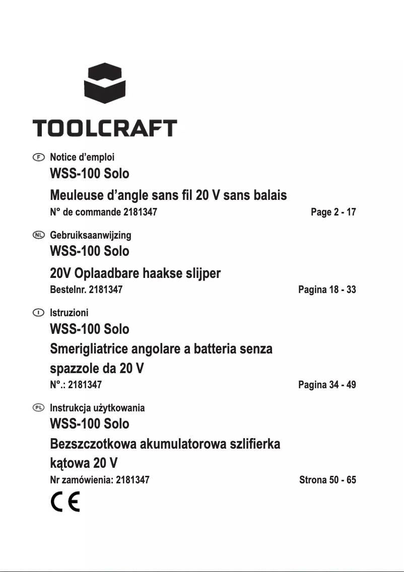 Página 1 del manual Manual de usuario Toolcraft WSS-100