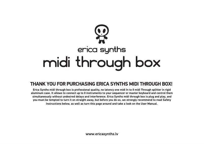Página nº 1 - Manual de usuario Erica Synths MIDI Through Box
