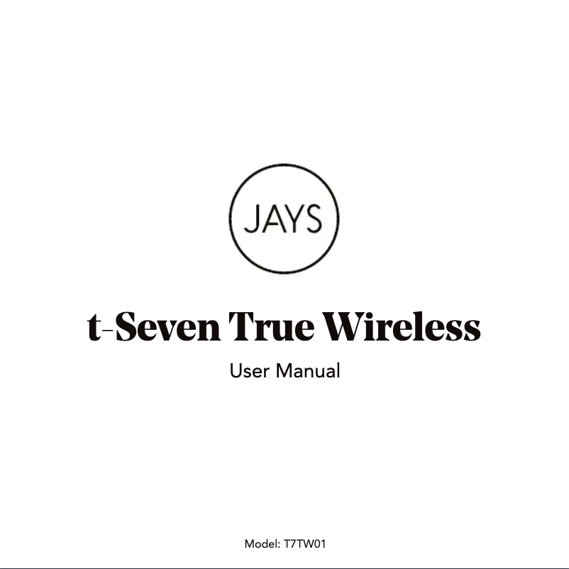 Página nº 1 - Manual de usuario JAYS t-Seven