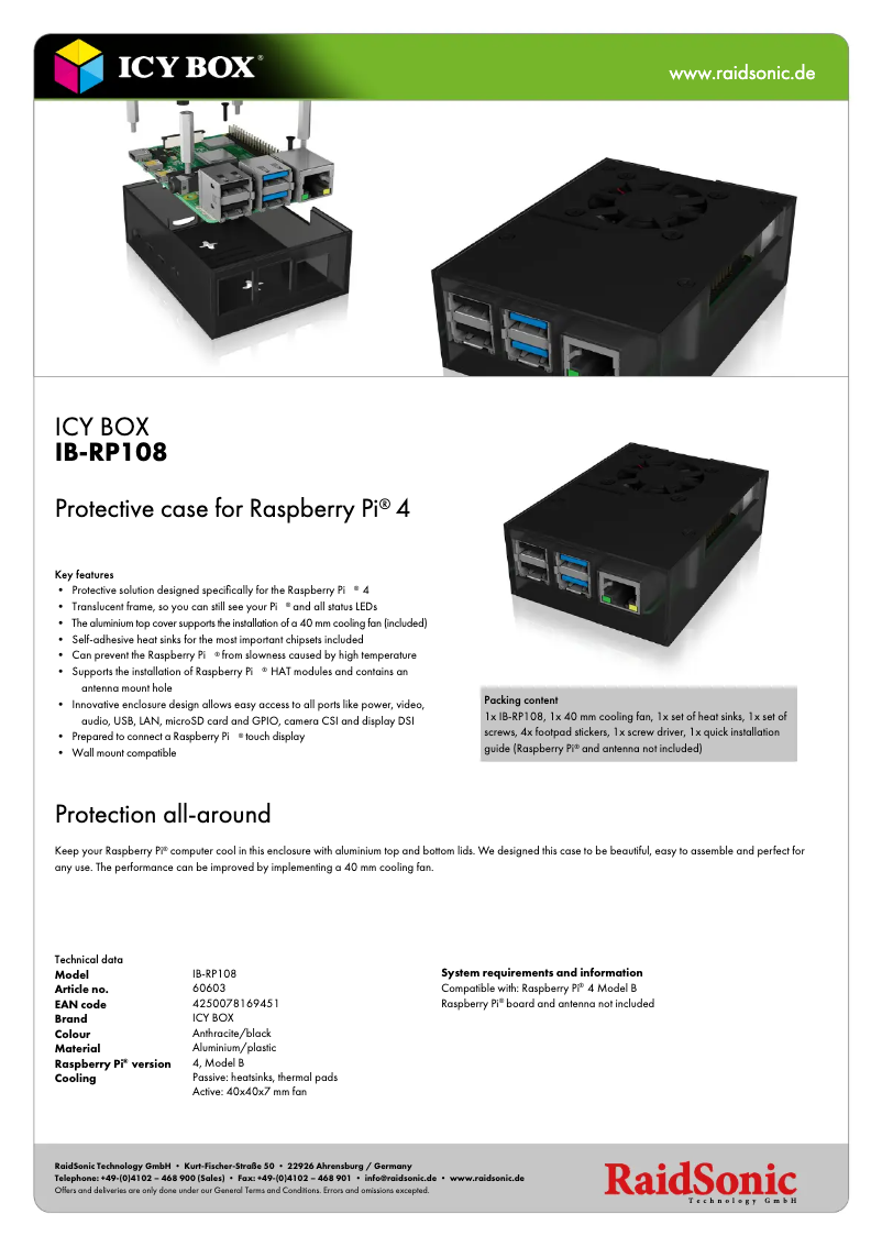 Imagen de la primera página del manual del dispositivo IB-RP108
