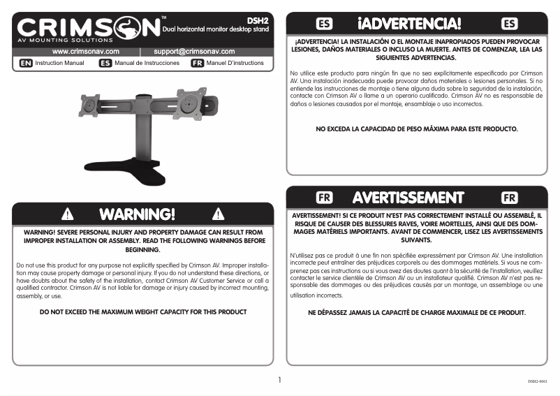 Página 1 del manual Manual de usuario Crimson DSH2