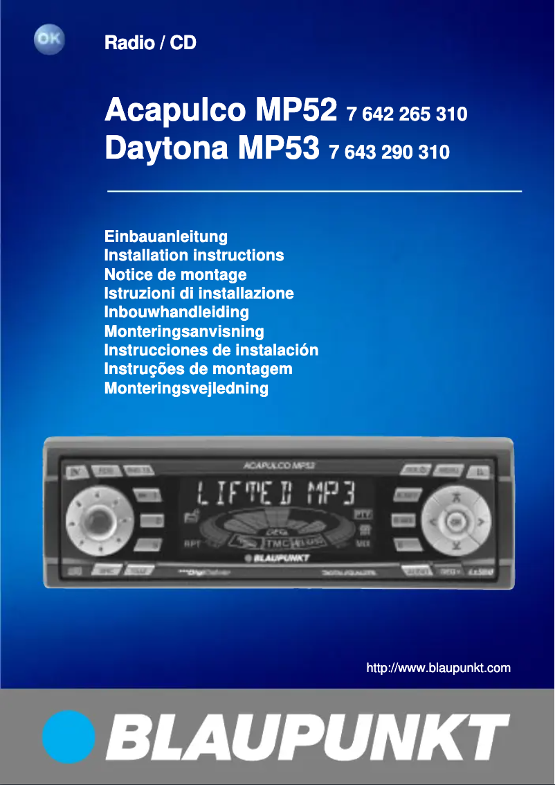 Página nº 1 - Manual de usuario Blaupunkt Acapulco MP52