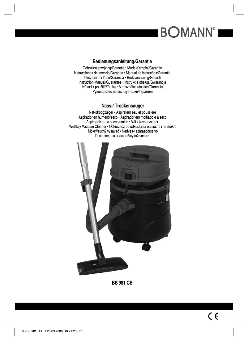 Imagen de la primera página del manual del dispositivo BS 981 CB