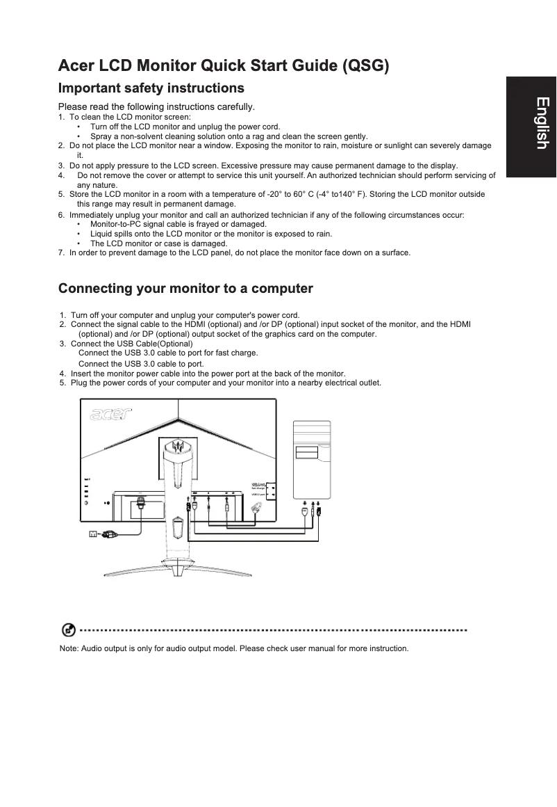 Imagen de la primera página del manual del dispositivo XB273
