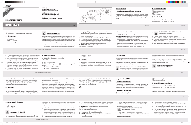 Página 1 del manual Manual de usuario Crivit 103779-14