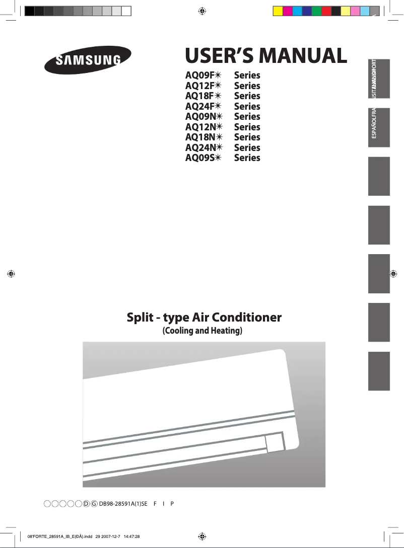 Imagen de la primera página del manual del dispositivo AQ24FBCX