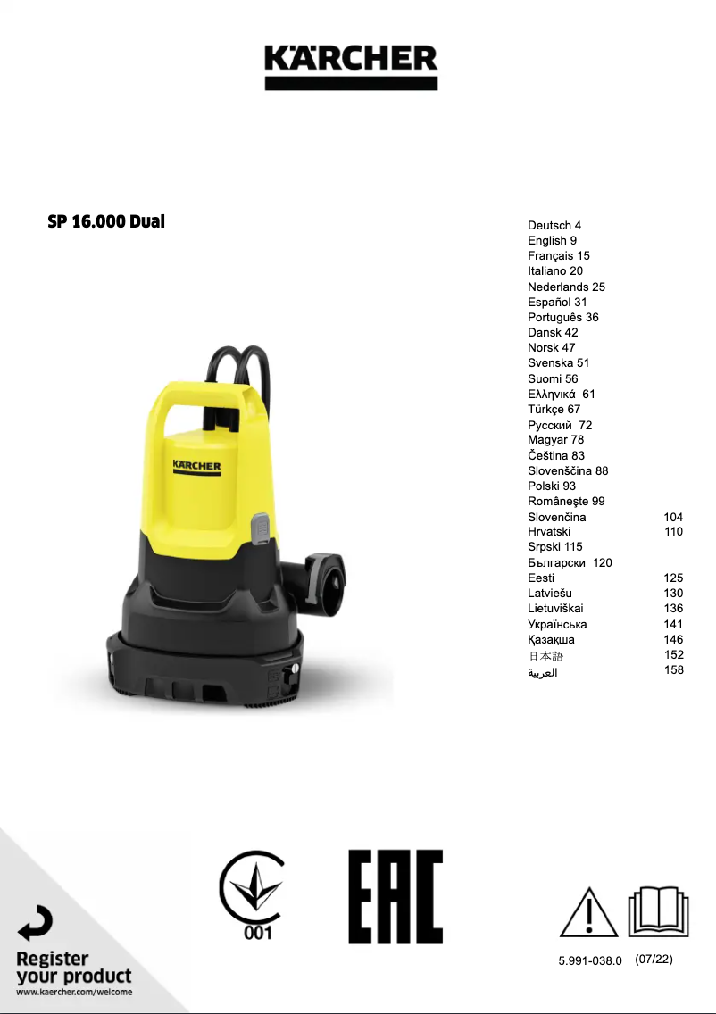 Página 1 del manual Manual de usuario Kärcher SP 16.000 Dual