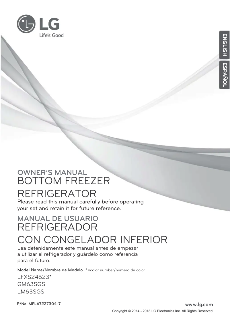 Imagen de la primera página del manual del dispositivo LFXS24623B