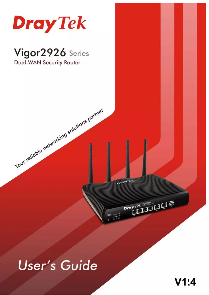 Página nº 1 - Manual de usuario Draytek DrayTek Vigor 2926