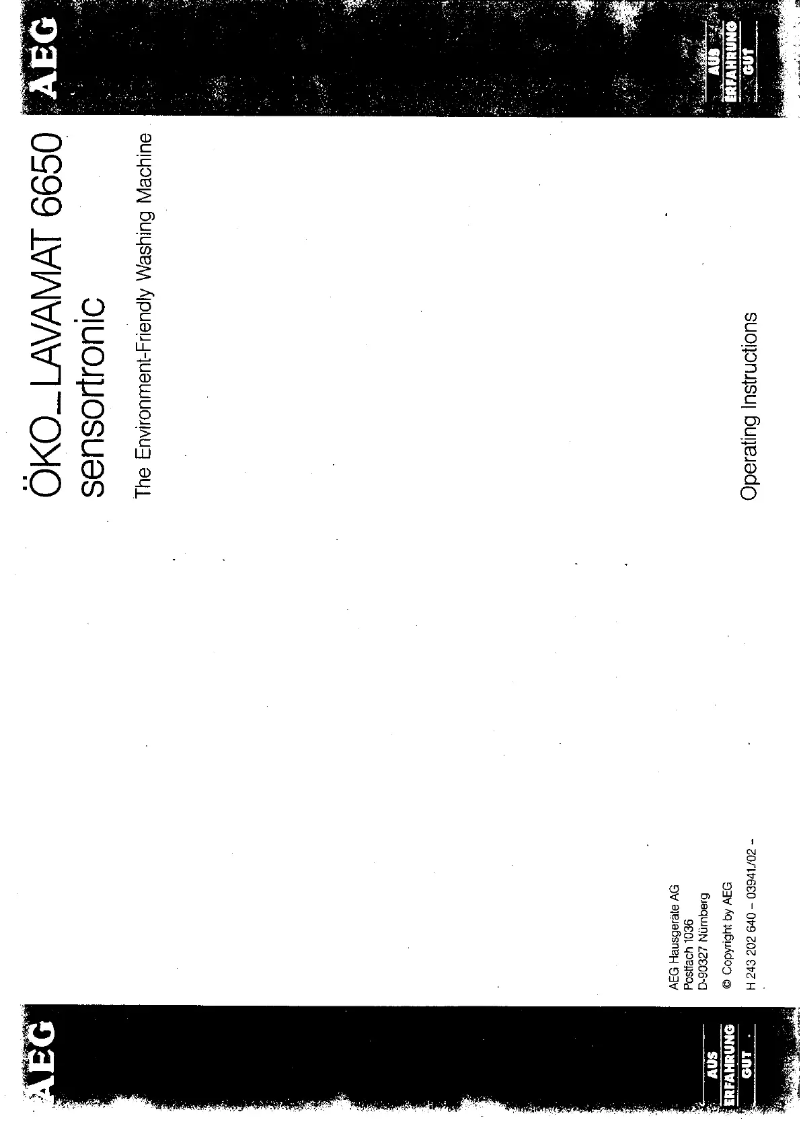 Imagen de la primera página del manual del dispositivo Lavamat 6650