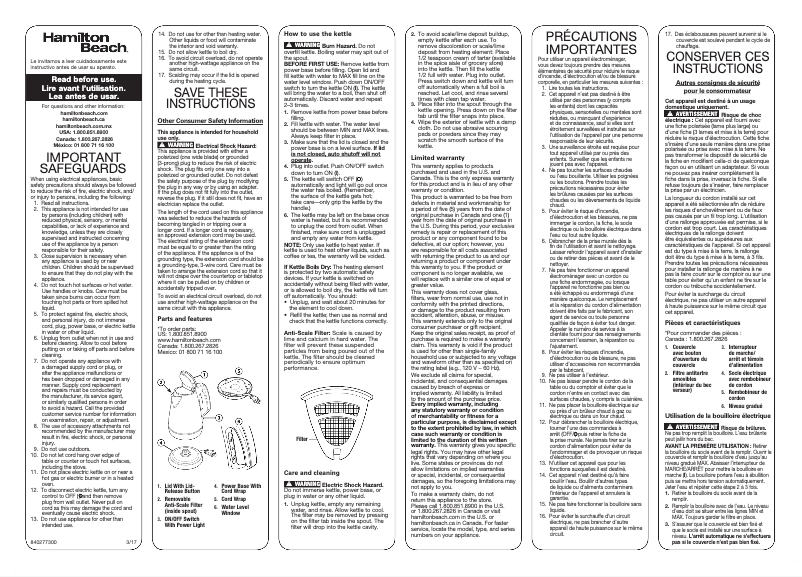 Imagen de la primera página del manual del dispositivo 40901