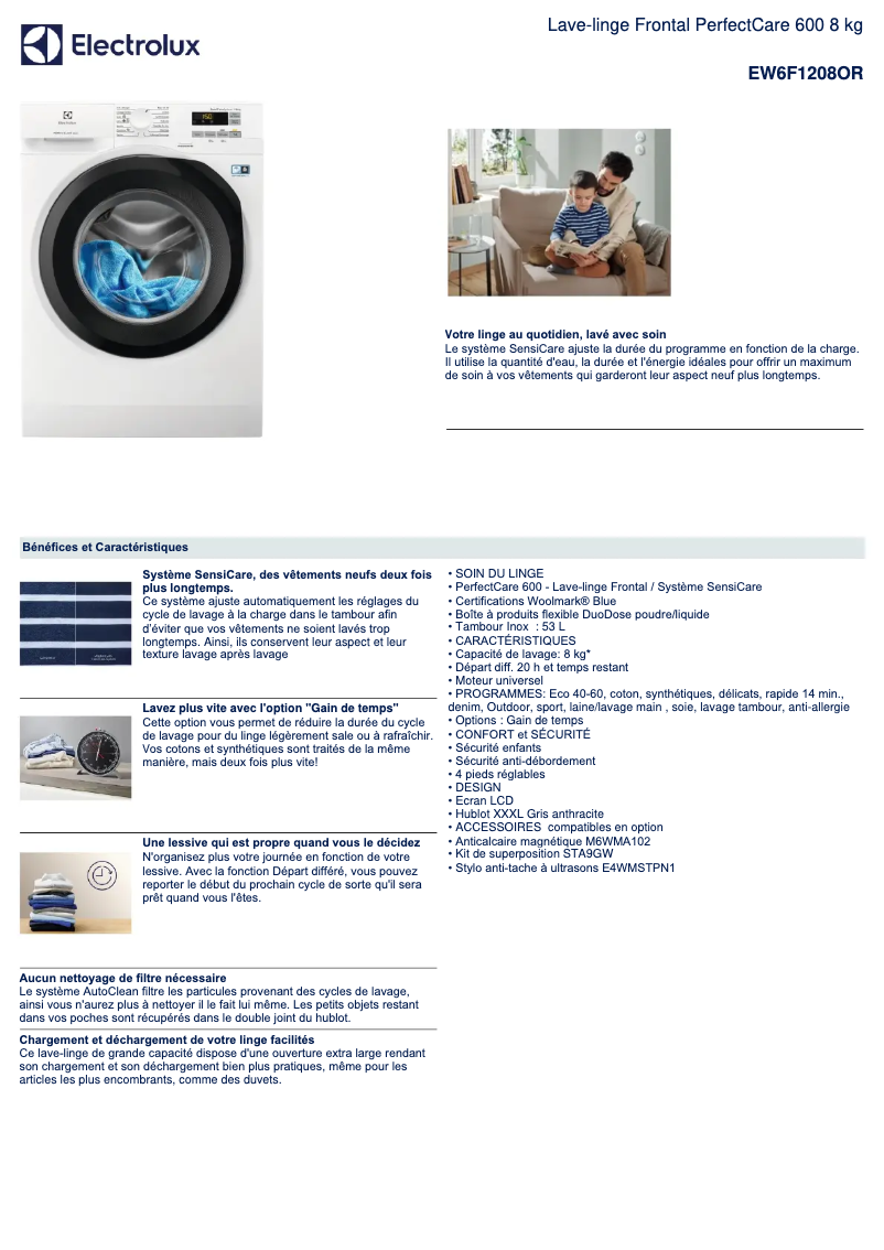 Imagen de la primera página del manual del dispositivo EW6F1208OR