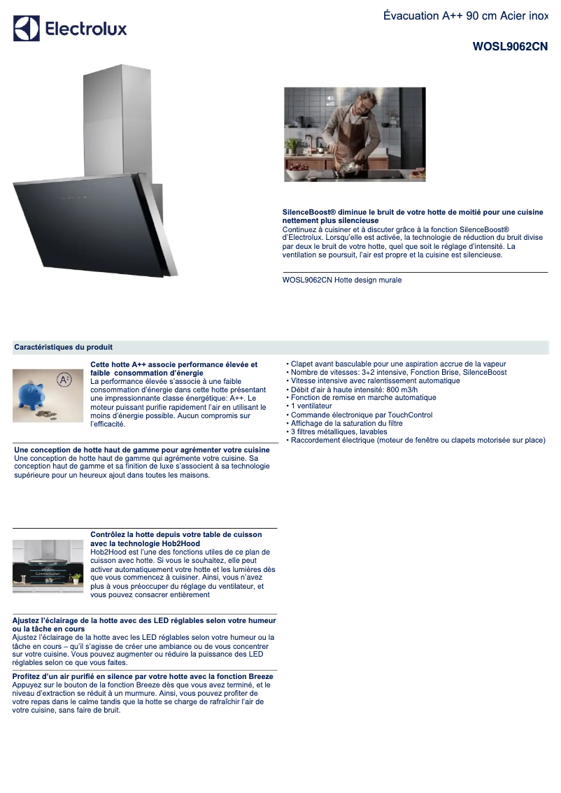 Página 1 del manual Ficha técnica Electrolux WOSL9062CN