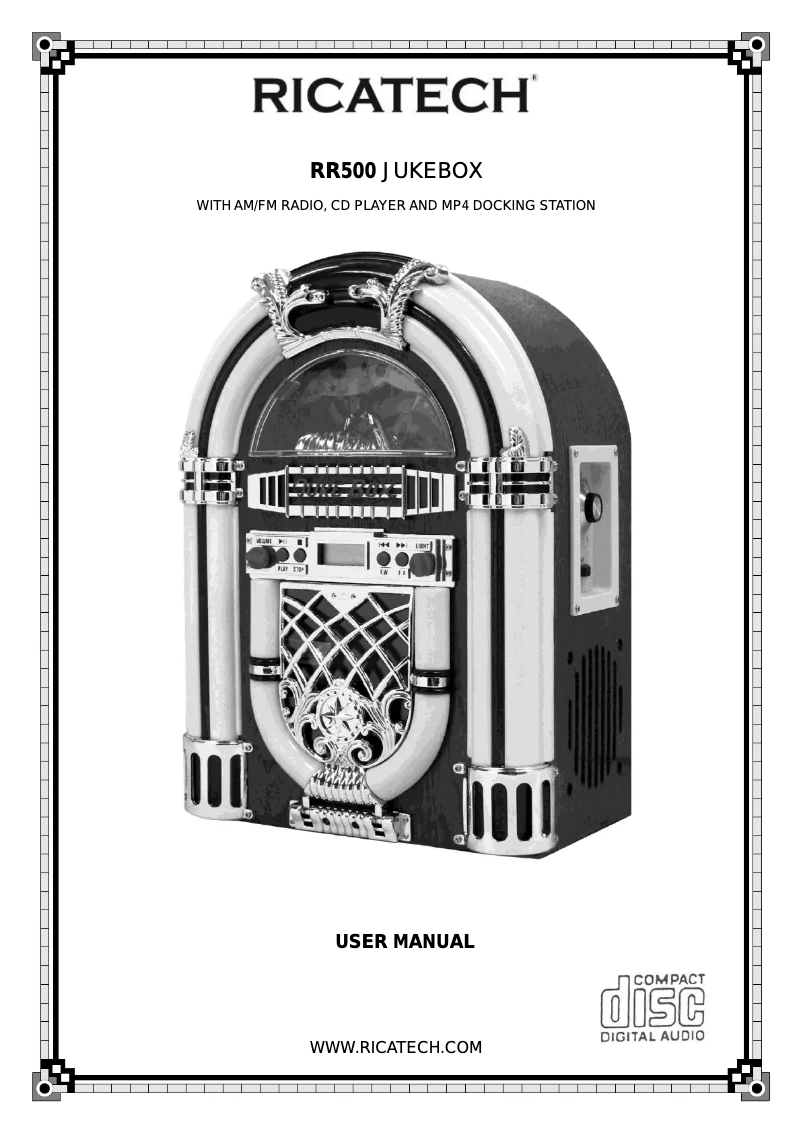 Imagen de la primera página del manual del dispositivo Table Top RR500
