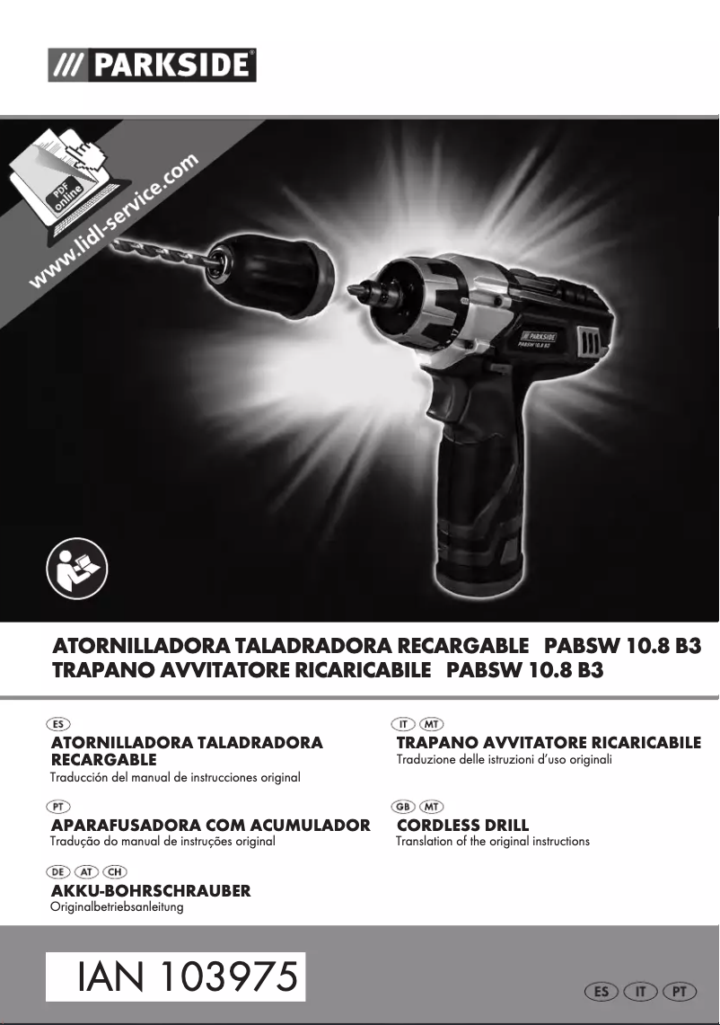 Página 1 del manual Manual de usuario Parkside PABSW 10.8 B3