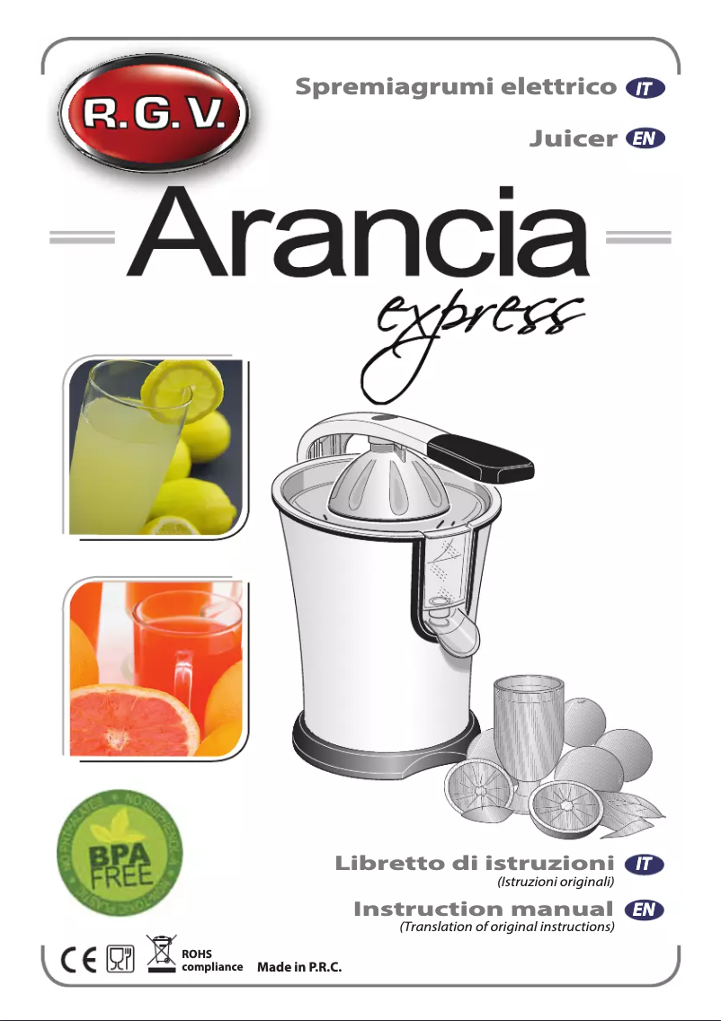 Página 1 del manual Manual de usuario RGV Arancia Express/N