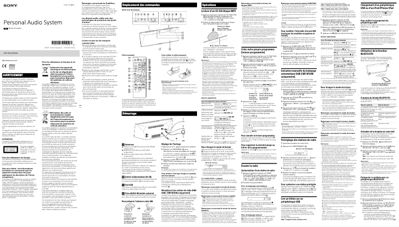 Imagen de la primera página del manual del dispositivo CMT-BT60B