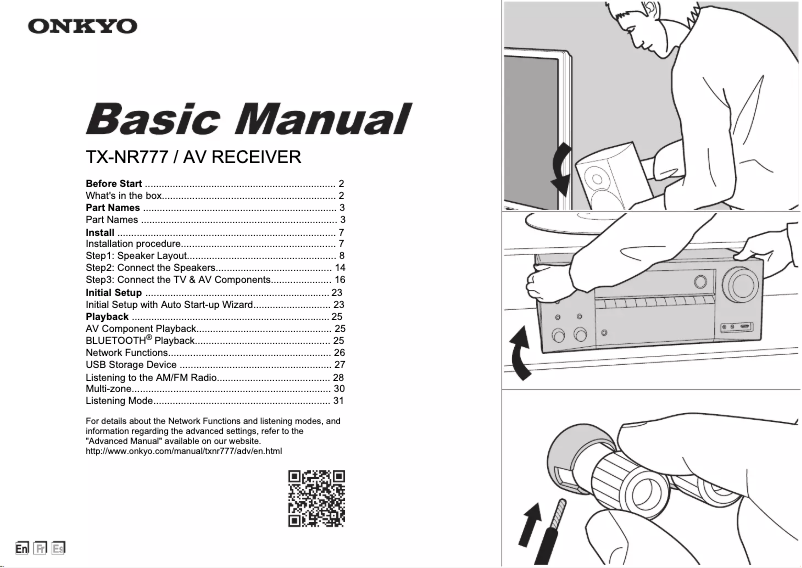 Imagen de la primera página del manual del dispositivo TX-NR777