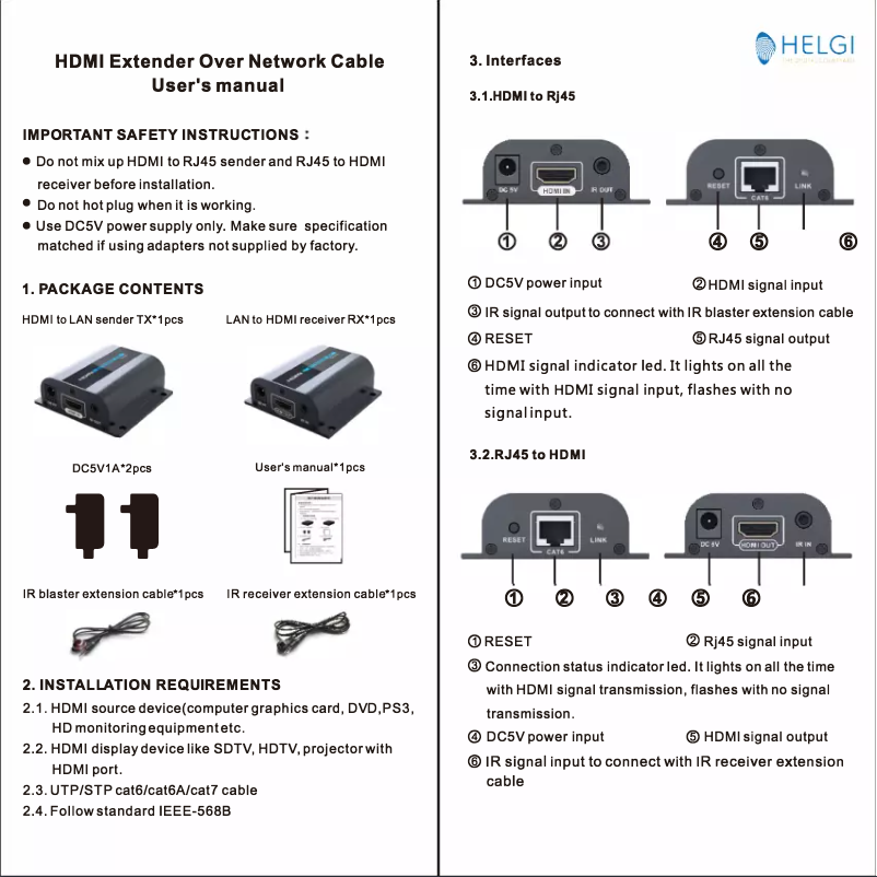 Imagen de la primera página del manual del dispositivo HLG0372A