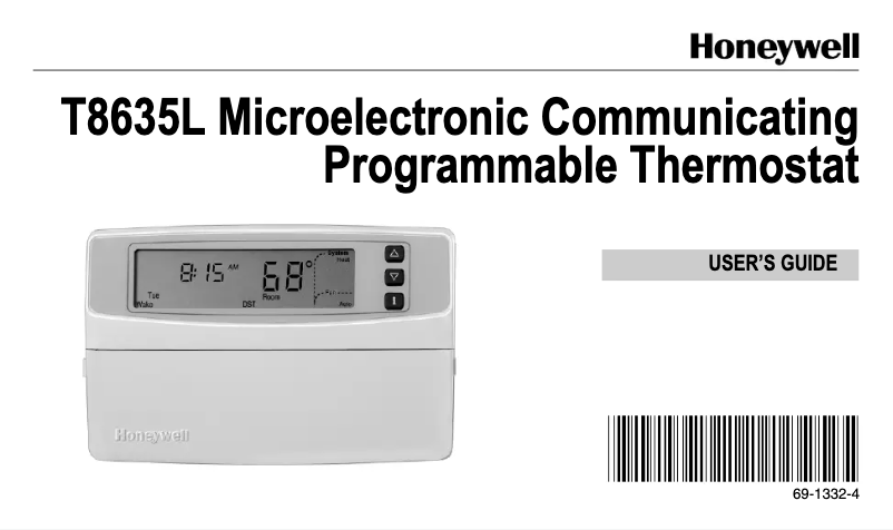 Página 1 del manual Manual de usuario Honeywell T8635L