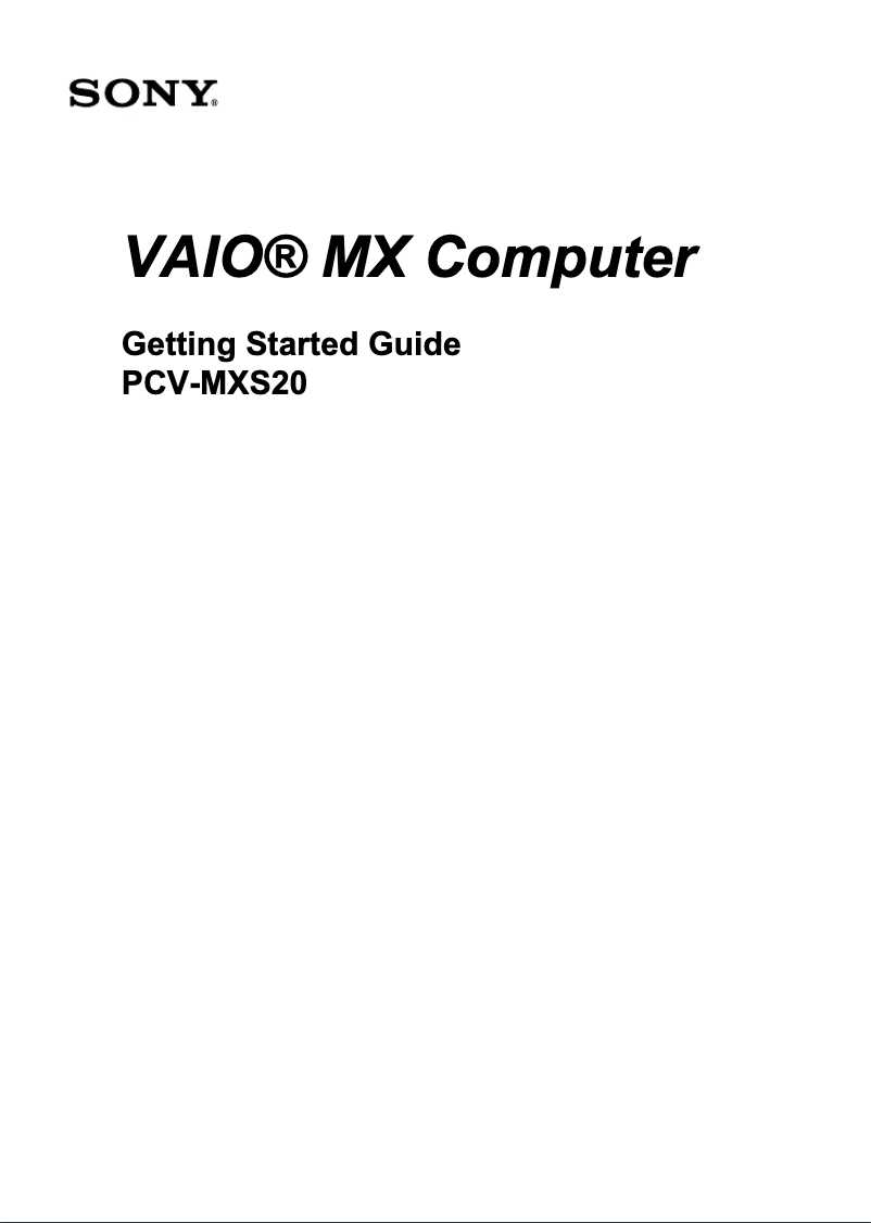 Imagen de la primera página del manual del dispositivo Vaio PCV-MXS20