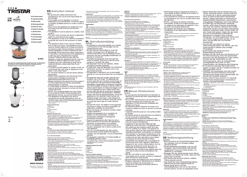 Página nº 1 - Manual de usuario TriStar BL-4019