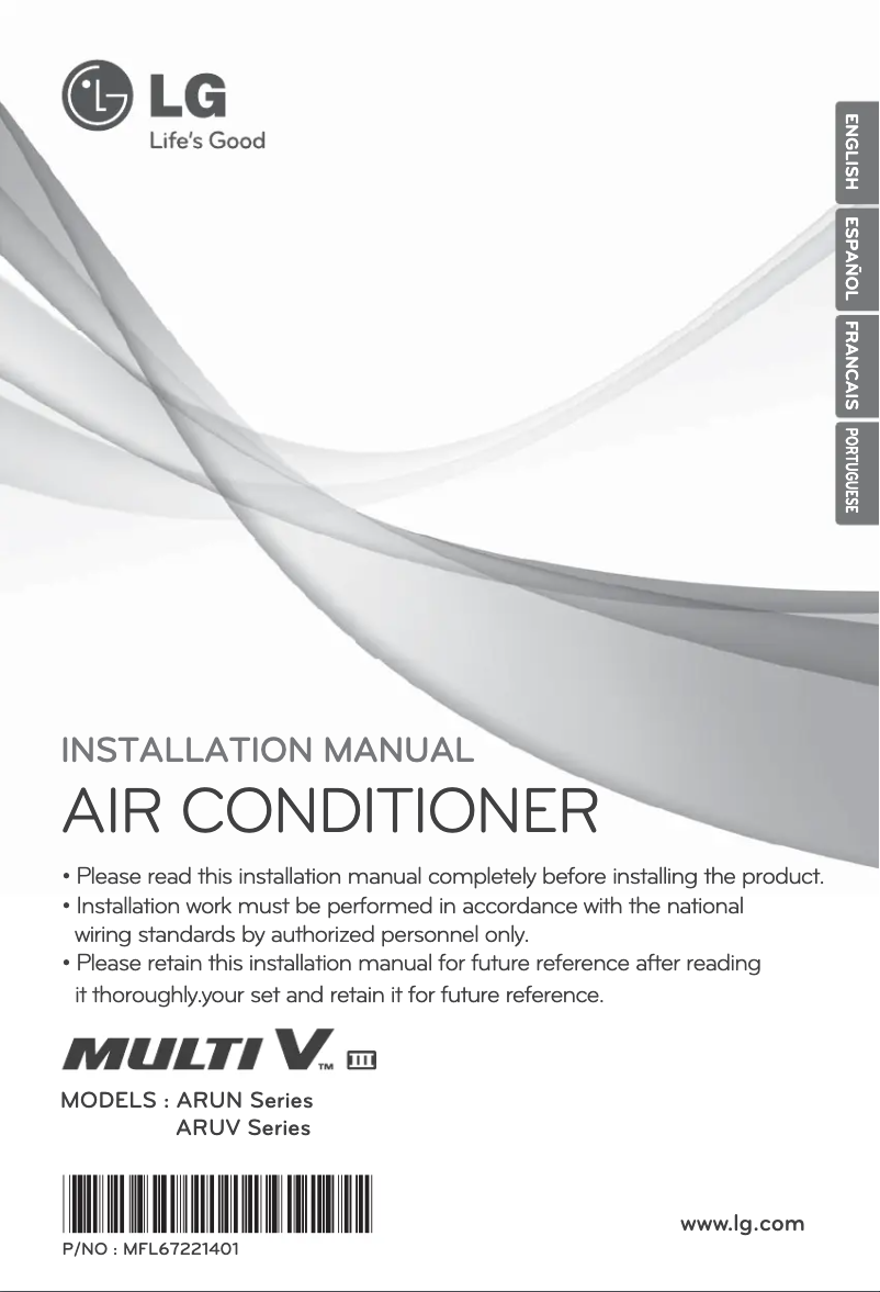 Imagen de la primera página del manual del dispositivo ARUV160LT3