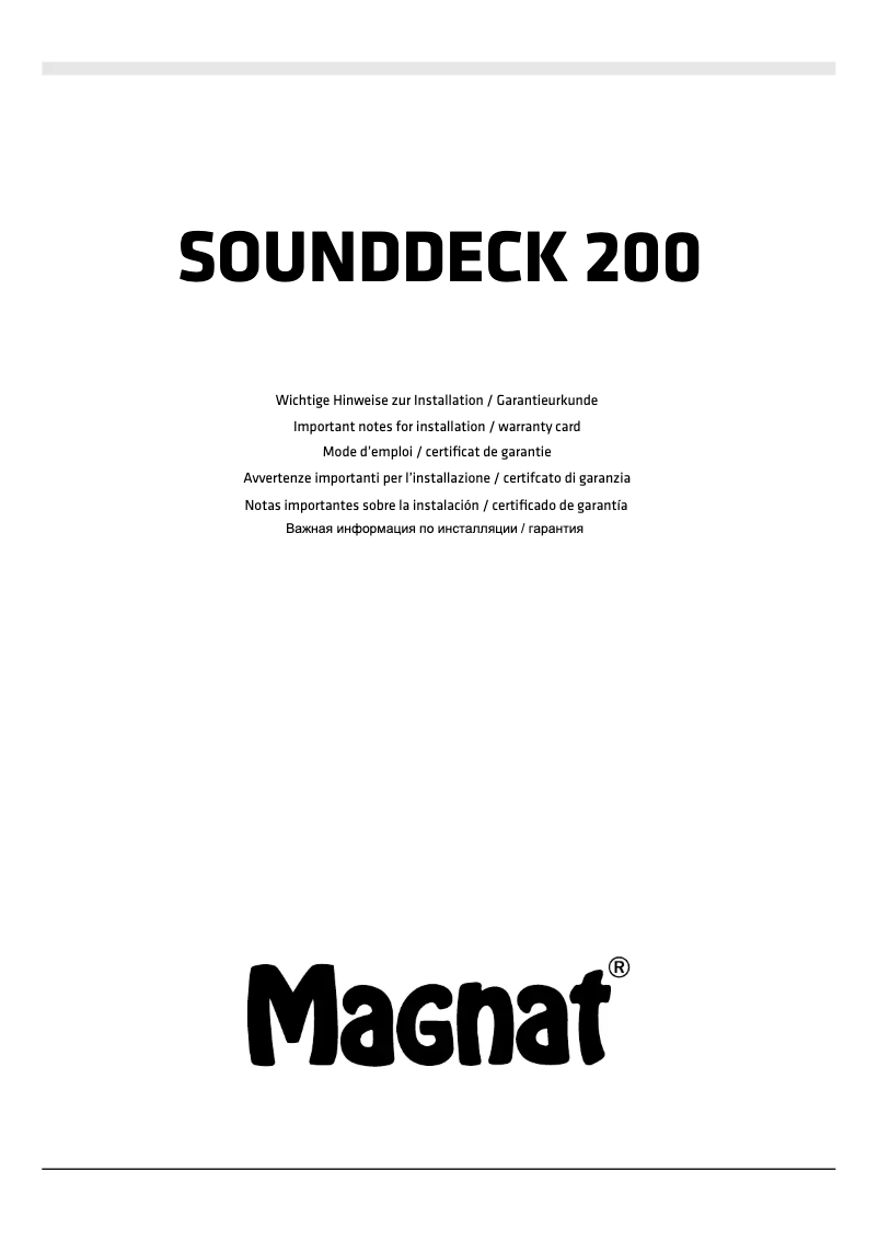 Página 1 del manual Manual de usuario Magnat Sounddeck 200